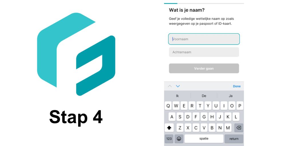 Finst account aanmaken voornaam achternaam stap 4
