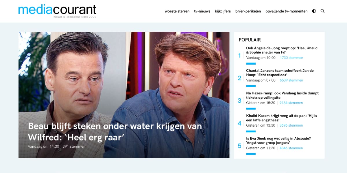 mediacourant bekende nederlandres