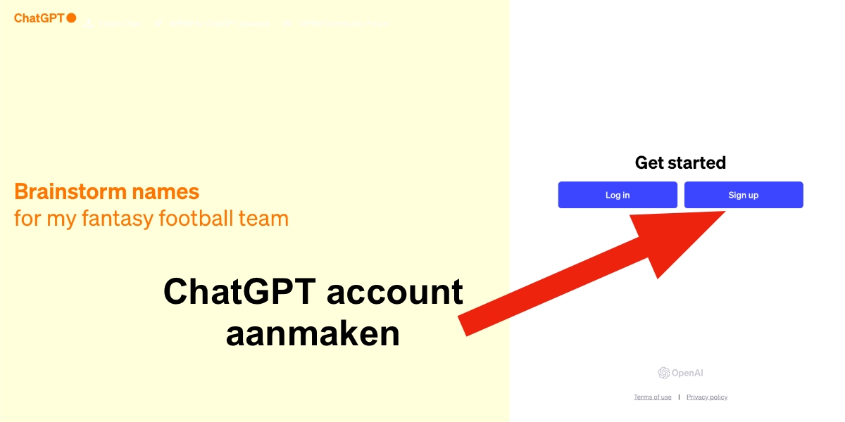 ChatGPT account aanmaken