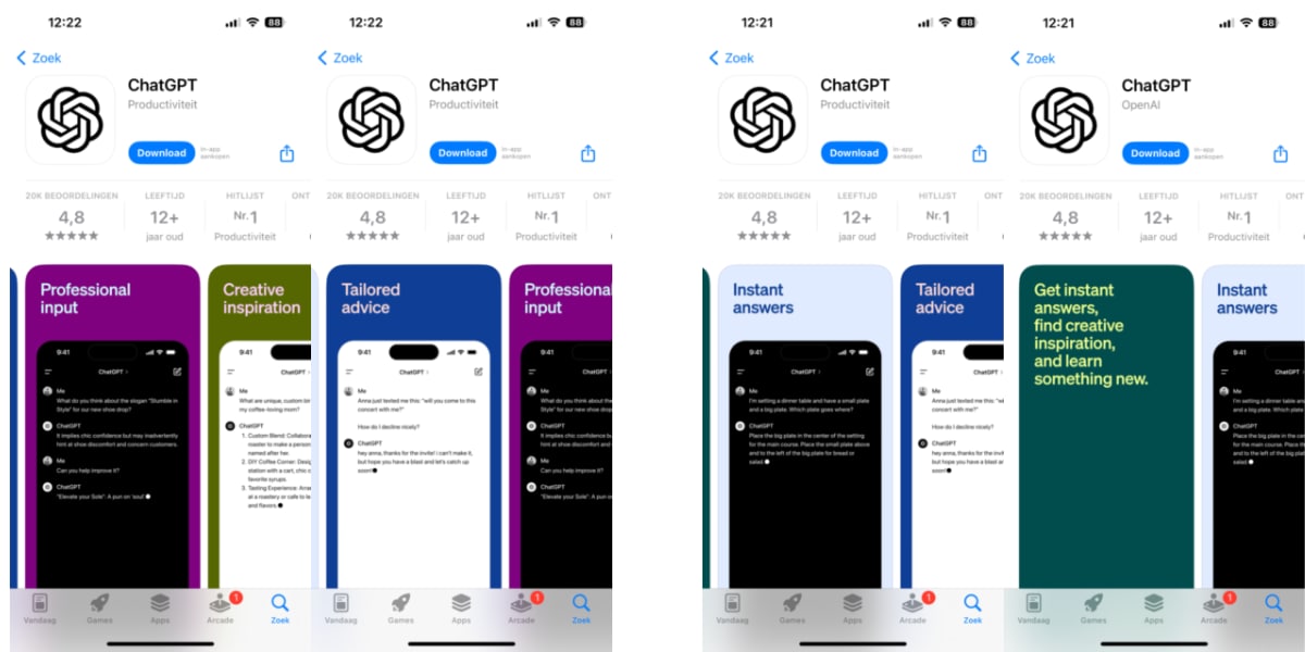 ChatGPT app voor op je mobiele telefoon